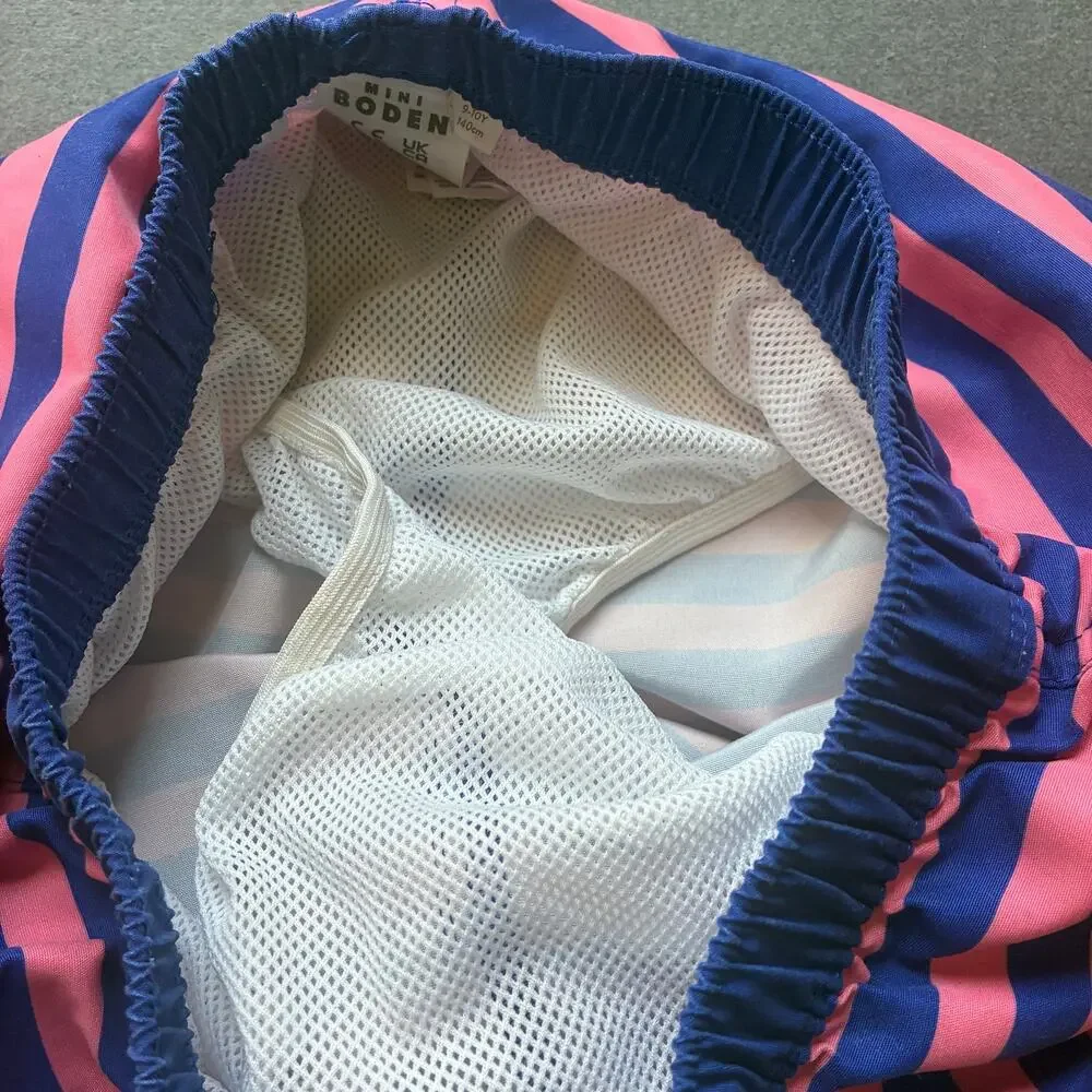 Mini Boden Striped Swim Trunks 9-10 Years